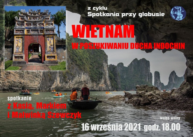 na plakacie collage ze zdj z Wietnamu, tytu spotkania i data