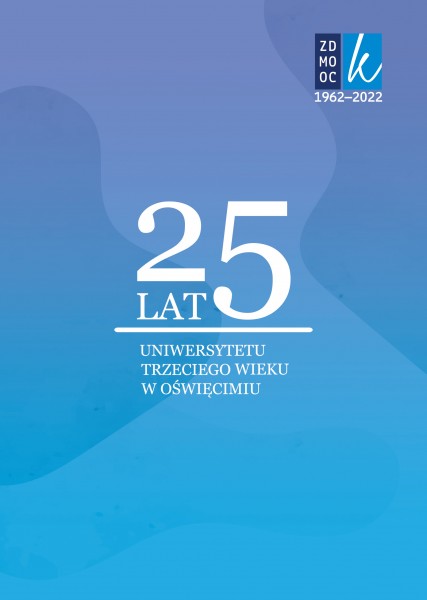 na niebieskim plakacie logo obchodw 25-lecia UTW