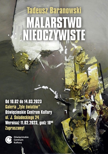 na plakacie kompozycja abstrakcyjna Tadeusza Baranowskiego