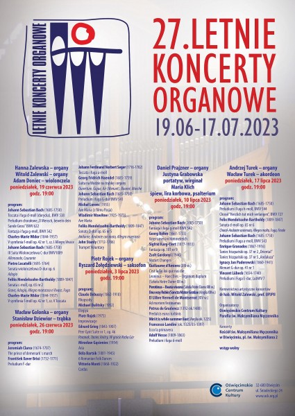 na plakacie logo koncertw oraz program